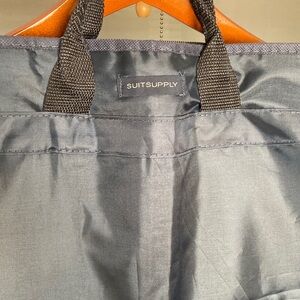 Suitsupply Dark Blue Nylon Tote with Black Web